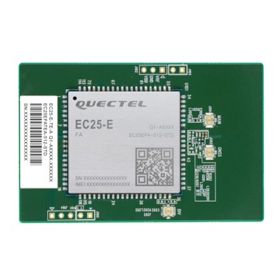 Quectel LTE Module EC25EFATEA-512-STD, Evaluation Board, 150Mbps Download, USB 2.0, PCM Audio, I2C, 29x32x2.4mm