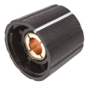 Sifam Black Potentiometer Knob, 21.5 mm Diameter, Nylon, Matt Finish, for 6 mm Circular Shaft S211 006BK