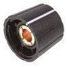 Sifam Black Potentiometer Knob, 21.5 mm Diameter, Nylon, Matt Finish, for 6 mm Circular Shaft S211 006BK