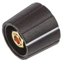 Sifam Black Potentiometer Knob, 21.5 mm Diameter, Nylon, Matt Finish, for 6 mm Circular Shaft S211 006BK