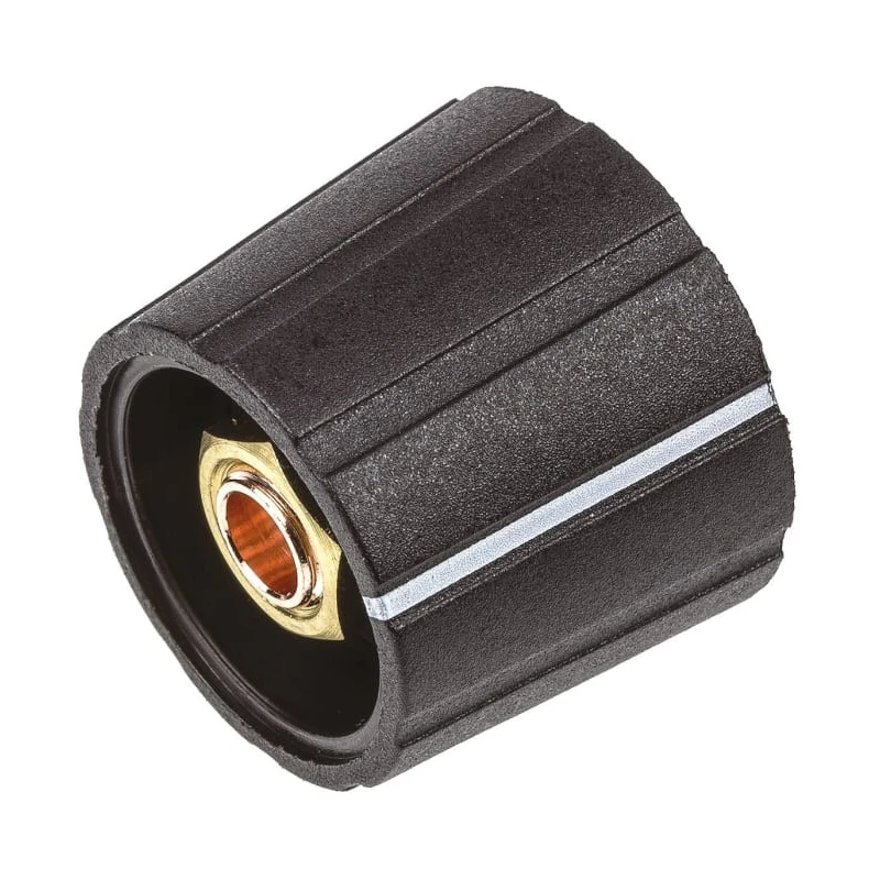 Sifam Black Potentiometer Knob, 21.5 mm Diameter, Nylon, Matt Finish, for 6 mm Circular Shaft S211 006BK