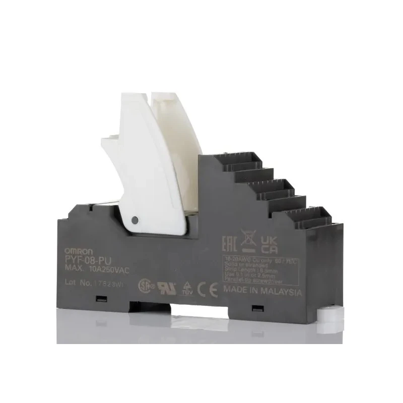 Omron Relay Socket 8 Way DIN Rail 250V AC Screw Terminals PYF-08-PU