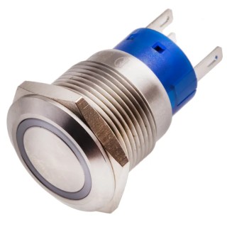 RS PRO Illuminated Push Button Switch, Latching, Panel Mount, 19.2 mm Cutout, SPDT Yellow LED, IP67, 12V DC 250V AC 111-3770