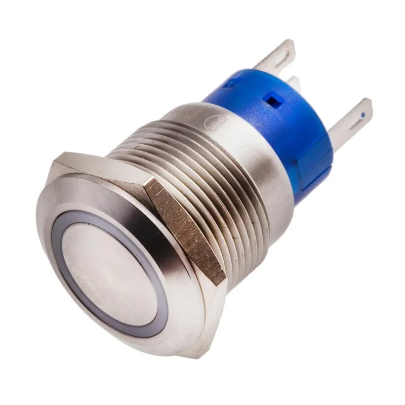 RS PRO Illuminated Push Button Switch, Latching, Panel Mount, 19.2 mm Cutout, SPDT Yellow LED, IP67, 12V DC 250V AC 111-3770
