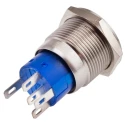 RS PRO Illuminated Push Button Switch, Latching, Panel Mount, 19.2 mm Cutout, SPDT Yellow LED, IP67, 12V DC 250V AC 111-3770