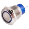 RS PRO Illuminated Push Button Switch, Latching Type, Panel Mount, 19.2 mm Cutout, SPDT, Blue LED, IP67, 12V 111-3776