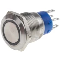 RS PRO Illuminated Push Button Switch, Latching, Panel Mount, 19.2 mm Cutout, SPDT, Blue LED, IP67, 24 V dc 250 V ac 111-3782