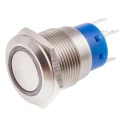RS PRO Illuminated Push Button Switch, Latching, Panel Mount, 19.2 mm Cutout, SPDT, White LED, IP67, 250V AC 111-3891