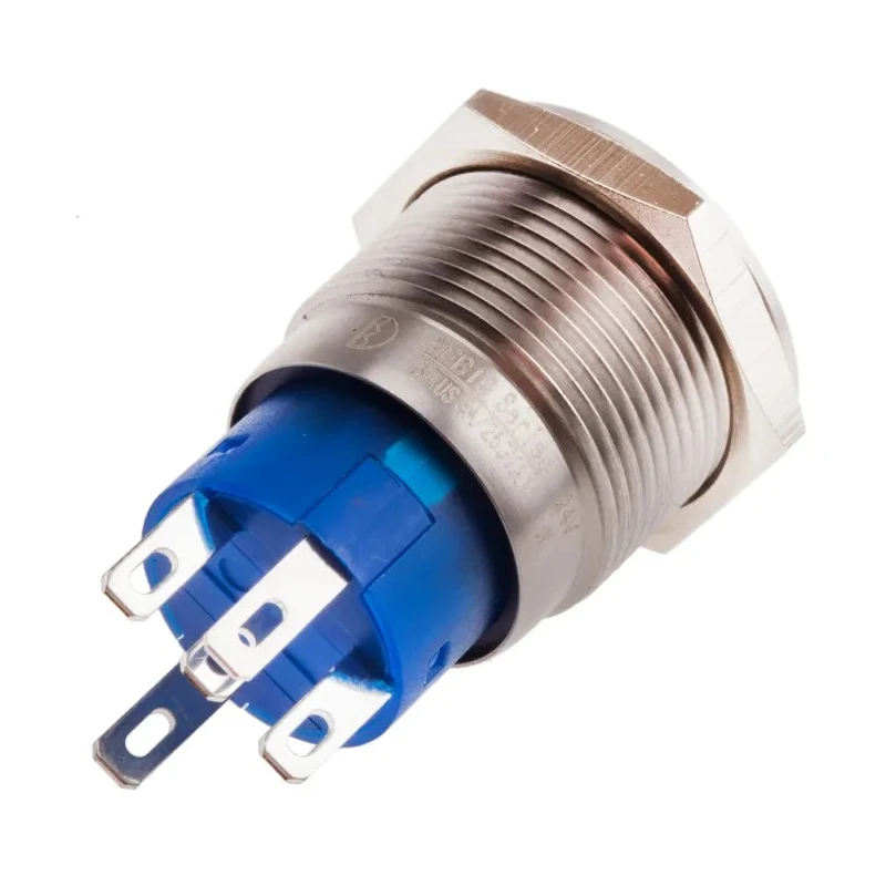RS PRO Illuminated Push Button Switch, Latching, Panel Mount, 19.2 mm Cutout, SPDT, White LED, IP67, 250V AC 111-3891