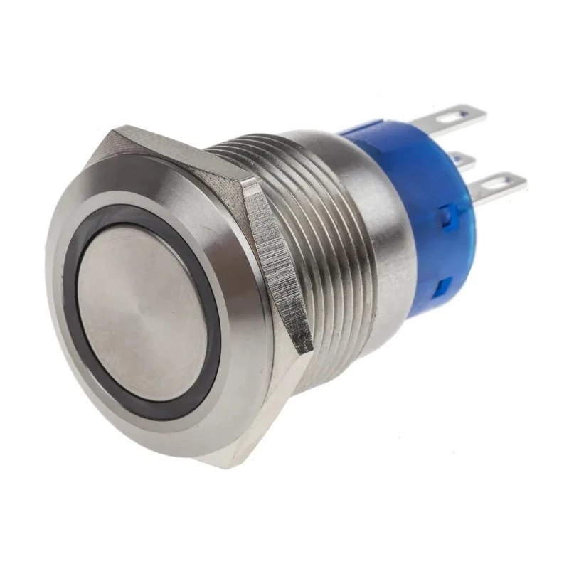 RS PRO Illuminated Push Button Switch, Latching, Panel Mount, 19.2 mm Cutout, SPDT, Yellow LED, IP67, 12 V DC 250 V 111-3881