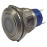 RS PRO Illuminated Push Button Switch, Momentary, 19.2 mm Cutout, SPDT, Blue LED, IP67, 12 V DC 250 V AC 111-3897
