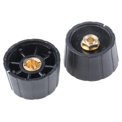 Sifam Potentiometer Knob, 29.5 mm Diameter, Nylon, Black, Circular Shaft, 6.35 mm, S291 250BK