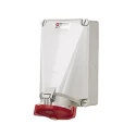 MENNEKES Industrial Power Connector, 4 Pole, Wall Mount, Screw Terminal, IP67, 125A, 40V, Red 