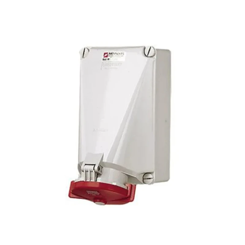 MENNEKES Industrial Power Connector, 4 Pole, Wall Mount, Screw Terminal, IP67, 125A, 40V, Red 