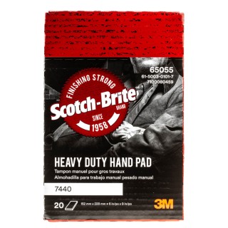 3M Scotch-Brite Medium Grade Abrasive Hand Pad, Aluminium Oxide, 228.6 mm x 152.4 mm, Pack of 20 3078804