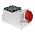MENNEKES Wall Mount Industrial Power Connector, 32A, 40V, 5 Pole, IP44, Red, Screw Terminal 