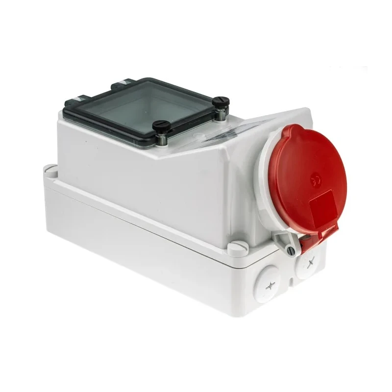 MENNEKES Wall Mount Industrial Power Connector, 32A, 40V, 5 Pole, IP44, Red, Screw Terminal 