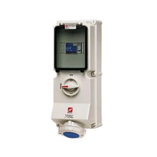 Mennekes Wall Mount Industrial Power Receptacle , 16A, 230V, IP67, Blue/White - 3 Pole
