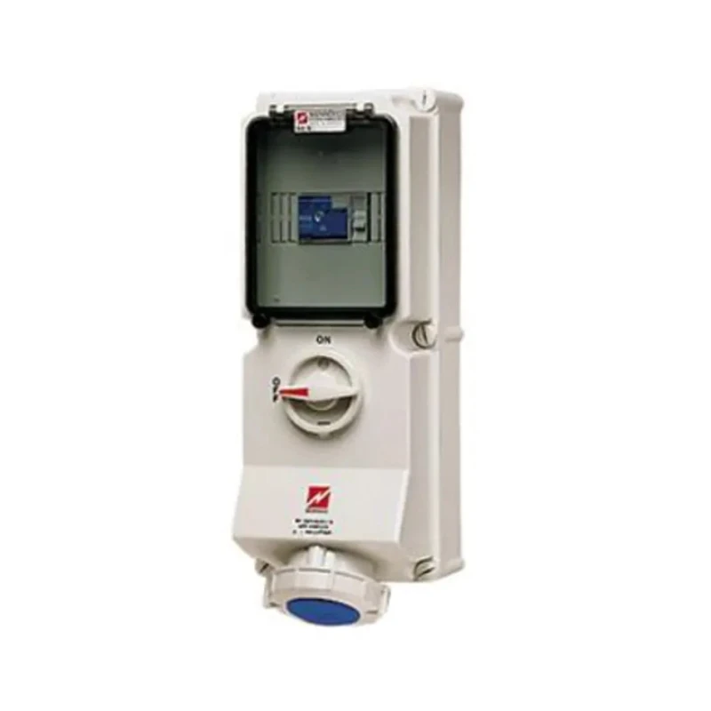Mennekes Wall Mount Industrial Power Receptacle , 16A, 230V, IP67, Blue/White - 3 Pole
