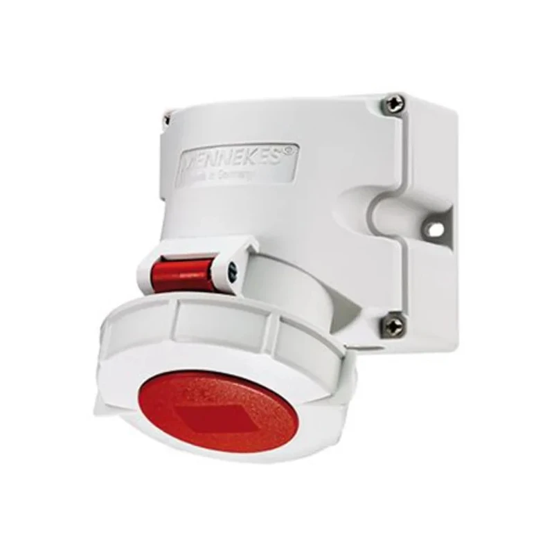 MENNEKES Wall Mount Industrial Power Connector 32A 40V 5 Pole IP67 Red 