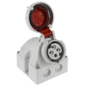 MENNEKES Industrial Power Connector Wall Mount, 16A, 40V, IP67 Red, Screw Terminal, 4-Pole 