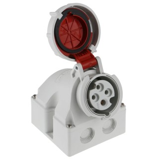 MENNEKES Industrial Power Connector Wall Mount, 16A, 40V, IP67 Red, Screw Terminal, 4-Pole