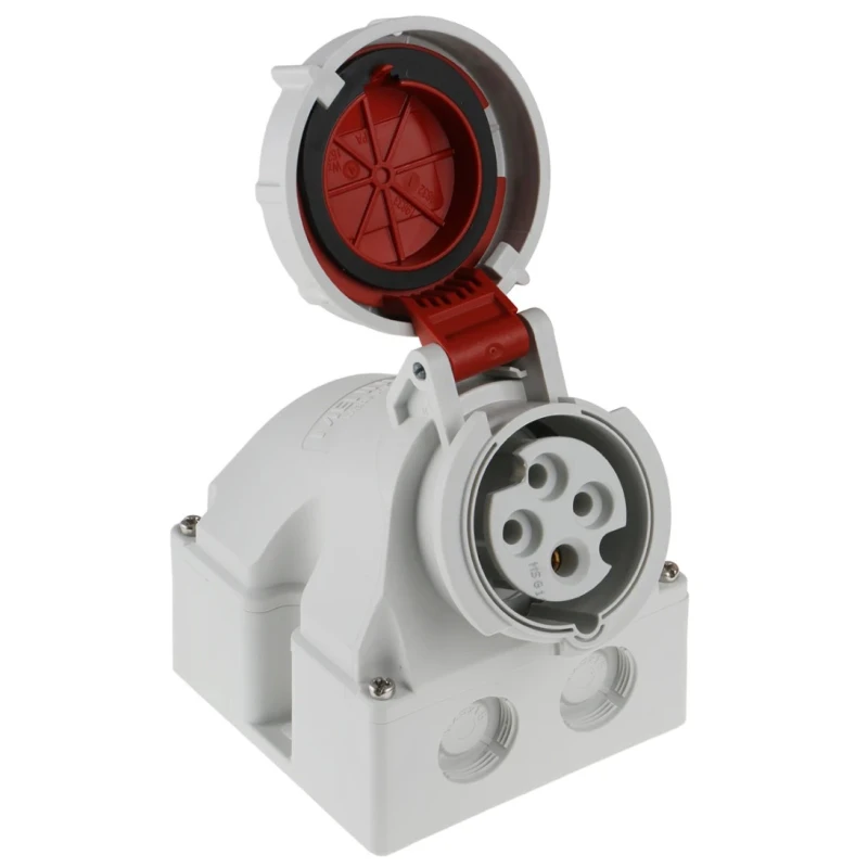 MENNEKES Industrial Power Connector Wall Mount, 16A, 40V, IP67 Red, Screw Terminal, 4-Pole 