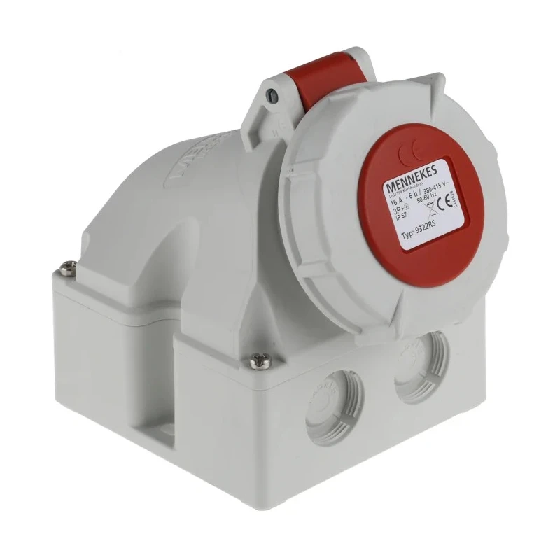 MENNEKES Industrial Power Connector Wall Mount, 16A, 40V, IP67 Red, Screw Terminal, 4-Pole 