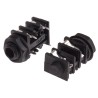 RS PRO PCB Female Jack Connector 6.35 mm, 2 Mono, Solder, Right Angle, Silver-Plated Brass Contacts, Black FCR 111-5768