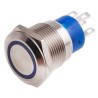 RS PRO Illuminated Push Button Switch, Latching, Panel Mount, 19.2 mm Cutout, SPDT, Blue LED, IP67, 250V AC 111-5787