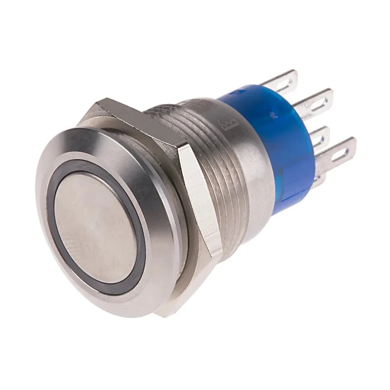 RS PRO Illuminated Push Button Switch Latching, DPDT, Panel Mount, 19.2 mm Cutout, Red LED, IP67, 250V AC 111-5793