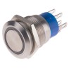 RS PRO Illuminated Push Button Switch Latching, DPDT, Panel Mount, 19.2 mm Cutout, Red LED, IP67, 250V AC 111-5793