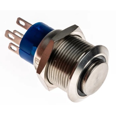 RS PRO Illuminated Push Button Switch, Latching, Panel Mount, 19.2 mm Cutout, SPDT, Green LED, Round, IP67, 250V 111-5817