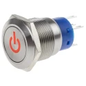 RS PRO Illuminated Push Button Switch, Latching, Panel Mount, 19 mm Cutout, DPDT, Red LED, IP67, 12 V DC/250 V AC 111-5805