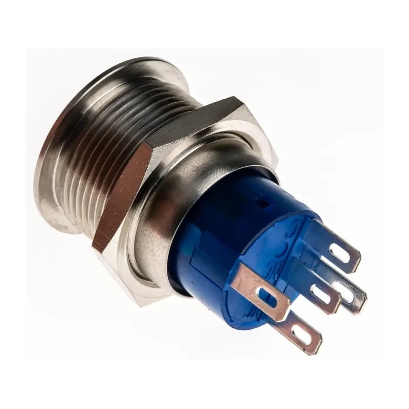 RS PRO Illuminated Push Button Switch, Latching, Panel Mount, 19.2 mm Cutout, SPDT, Green LED, Round, IP67, 250V 111-5817