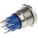 RS PRO Illuminated Push Button Switch, Latching, Panel Mount, 19 mm Cutout, DPDT, Red LED, IP67, 12 V DC/250 V AC 111-5805