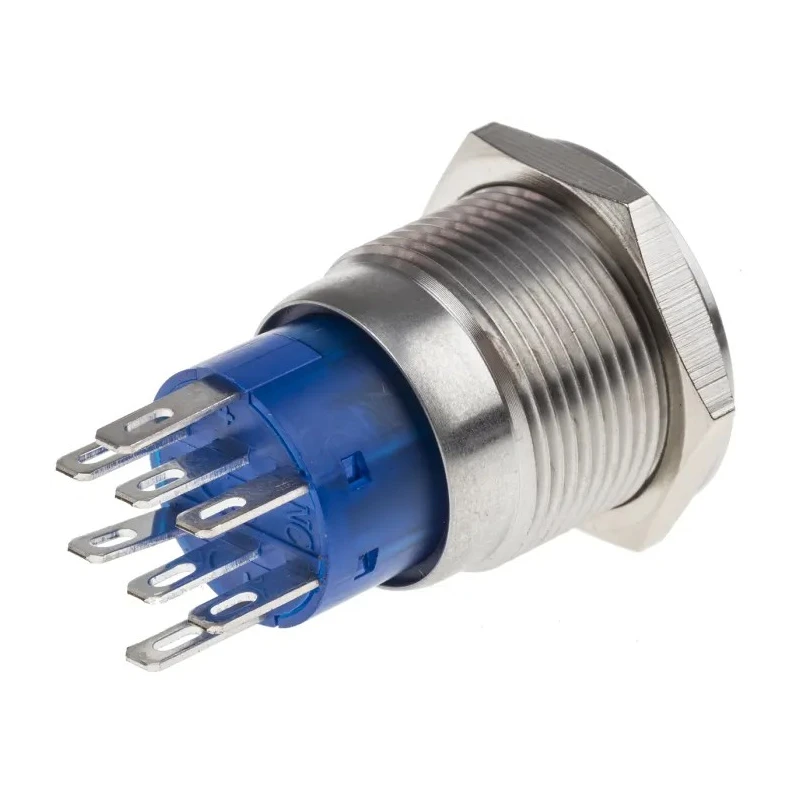 RS PRO Illuminated Push Button Switch, Latching, Panel Mount, 19 mm Cutout, DPDT, Red LED, IP67, 12 V DC/250 V AC 111-5805