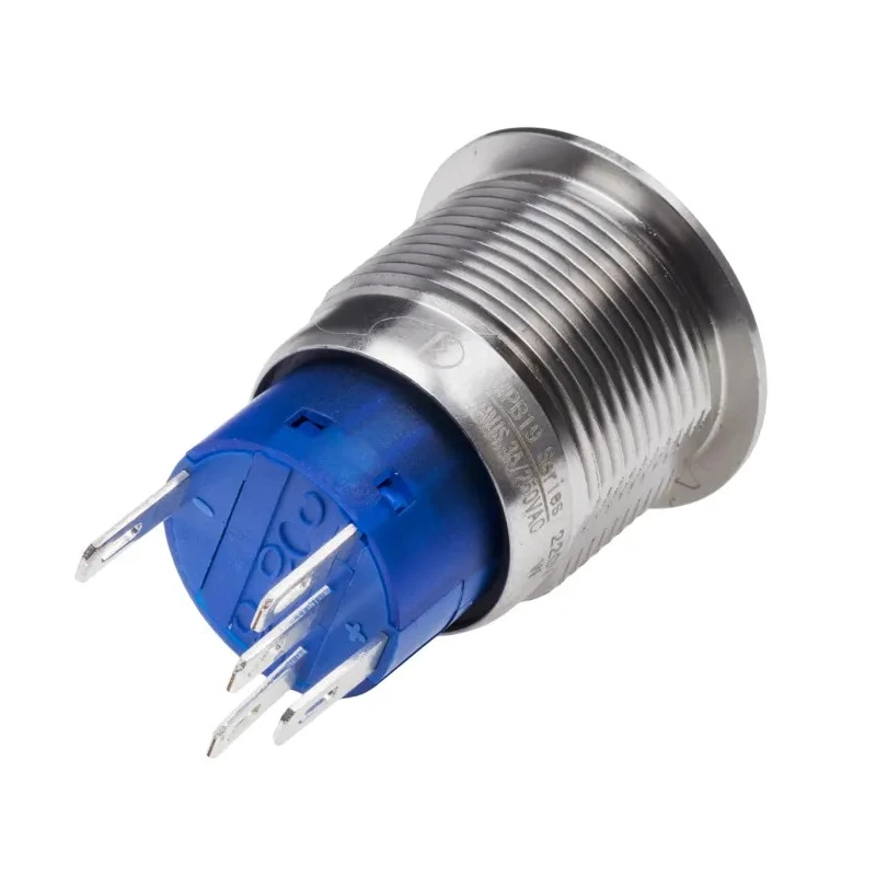 RS PRO Illuminated Push Button Switch, Latching, Panel Mount, 19 mm Cutout, SPDT, White LED, IP67, 12 V DC, 250 V AC 111-5829