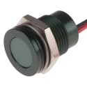 RS PRO Green Panel Mount Indicator, 220V AC, 3mA, Lead Wire Termination, IP67, Flush 111-6576