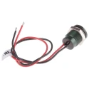RS PRO Green Panel Mount Indicator, 220V AC, 3mA, Lead Wire Termination, IP67, Flush 111-6576