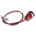 RS PRO Red Panel Mount LED Indicator, 24V DC, Lead Wire Termination, IP67, Flush Bezel 111-6569