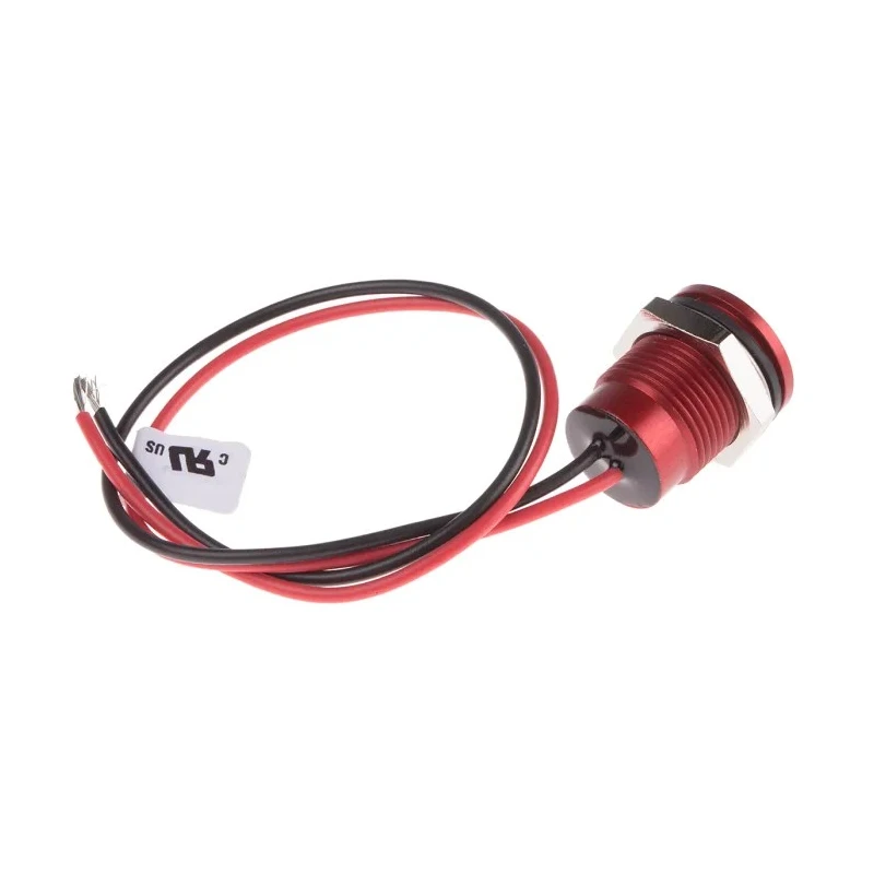 RS PRO Red Panel Mount LED Indicator, 24V DC, Lead Wire Termination, IP67, Flush Bezel 111-6569
