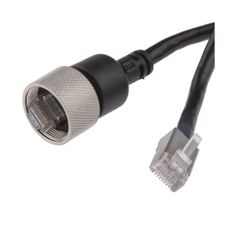 RS PRO GTC Sealed Cat5e Ethernet Cable, 2m, Straight Male to Straight Male, Black, Unshielded PVC Cat5e