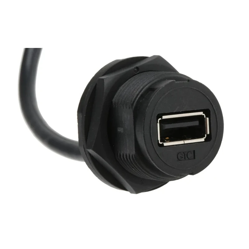 RS PRO USB 2.0 Cable, Female USB Type A to Male USB Type A, 200 mm, Black, IP67, Polyvinyl Chloride, 111-6748