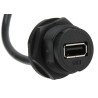 RS PRO USB 2.0 Cable, Female USB Type A to Male USB Type A, 200 mm, Black, IP67, Polyvinyl Chloride, 111-6748