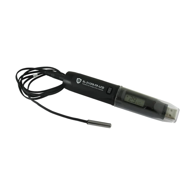 Lascar Temperature Data Logger EL-21CFR-TP-LCD, USB, LCD Display, -40 to +125°C, 0.1°C Resolution, IP67