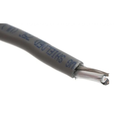 Alpha Wire 2-Core Control Cable, Screened, Polyethylene Jacket, 0.35mm², 22 AWG, 30m, Grey 2401C SL005