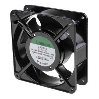 Sunon Axial Fan, , 230V AC, 144.4 m³/h, 20 W, Sleeve Bearing, 119 × 119 × 38.5 mm DP201