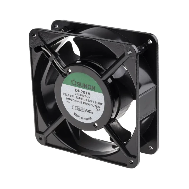 Sunon Axial Fan, , 230V AC, 144.4 m³/h, 20 W, Sleeve Bearing, 119 × 119 × 38.5 mm DP201