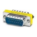 Phoenix Contact D-Sub Adapter, 15-Way, Male to Male, Straight, Gold Plated Contacts, VS-15-GC-ST/ST 1652677